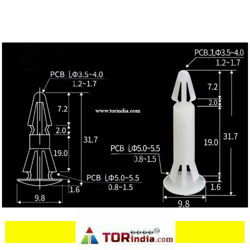 31.7MM PCB STUD 100pcs in box,PCB board isolation column circuit board flat bottom spacer column plastic aircraft head support frame,