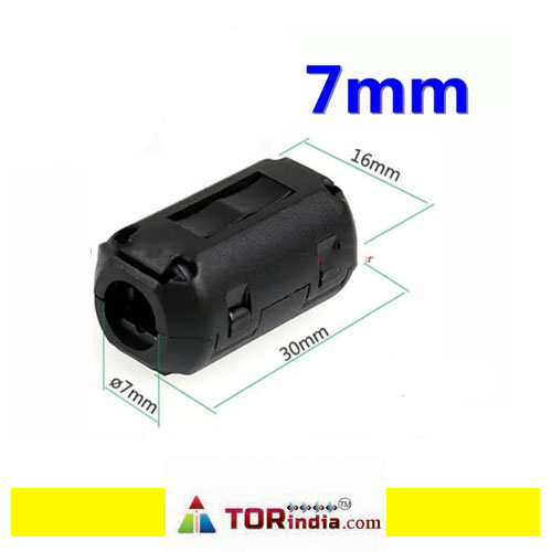 7 MM ROUND BLACK EMI RFI Nickel Zinc Ferrite Snap-on Clip-on Removable Magnetic Ring Anti-Interference Filter